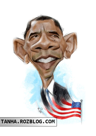 تک عکس های طنز کاریکاتور باراک اوباما  WwW.Tanha.RozBlog.com